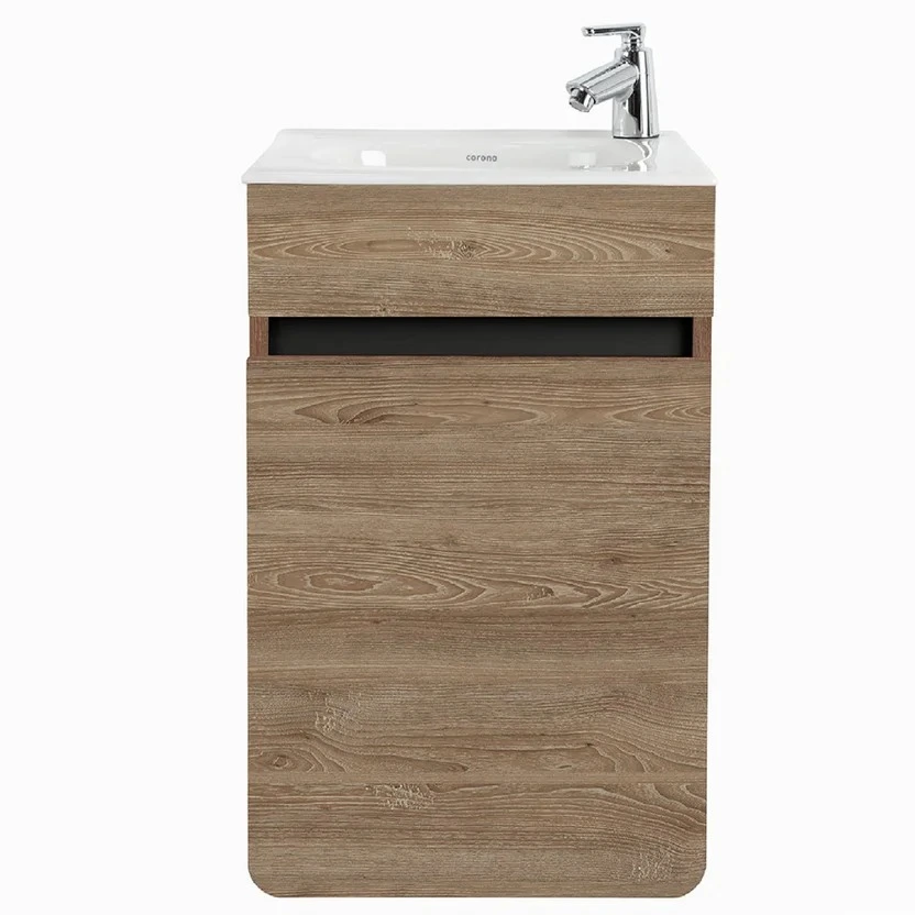 Combo De Baño Tao : Sanitario Tao Redondo de 2 piezas + Mueble Aluvia Miel 40 cm + Griferia Lavamanos Nogal Sensi Dacqua
